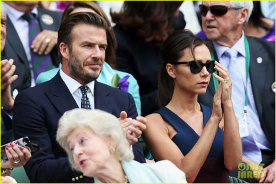 Beckham çifti İngiltere'de düzenlenen Wimbledon Tenis Turnuvasında görüntülendi